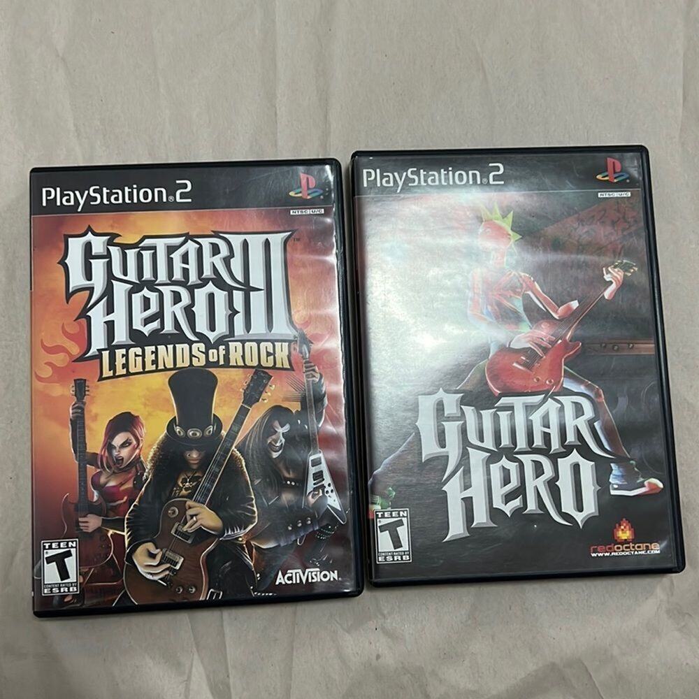PLAYSTATION 2 LOT OF 2 GAMES GUITAR HERO 111. ROCKS & GUITAR HERO